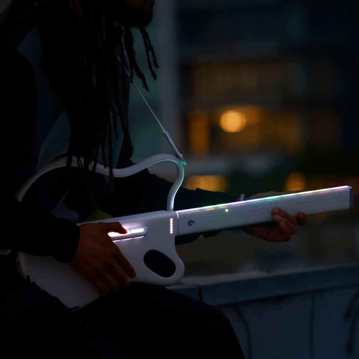 Đàn Guitar Silent Lava Genie Stringless Smart Guitar, White