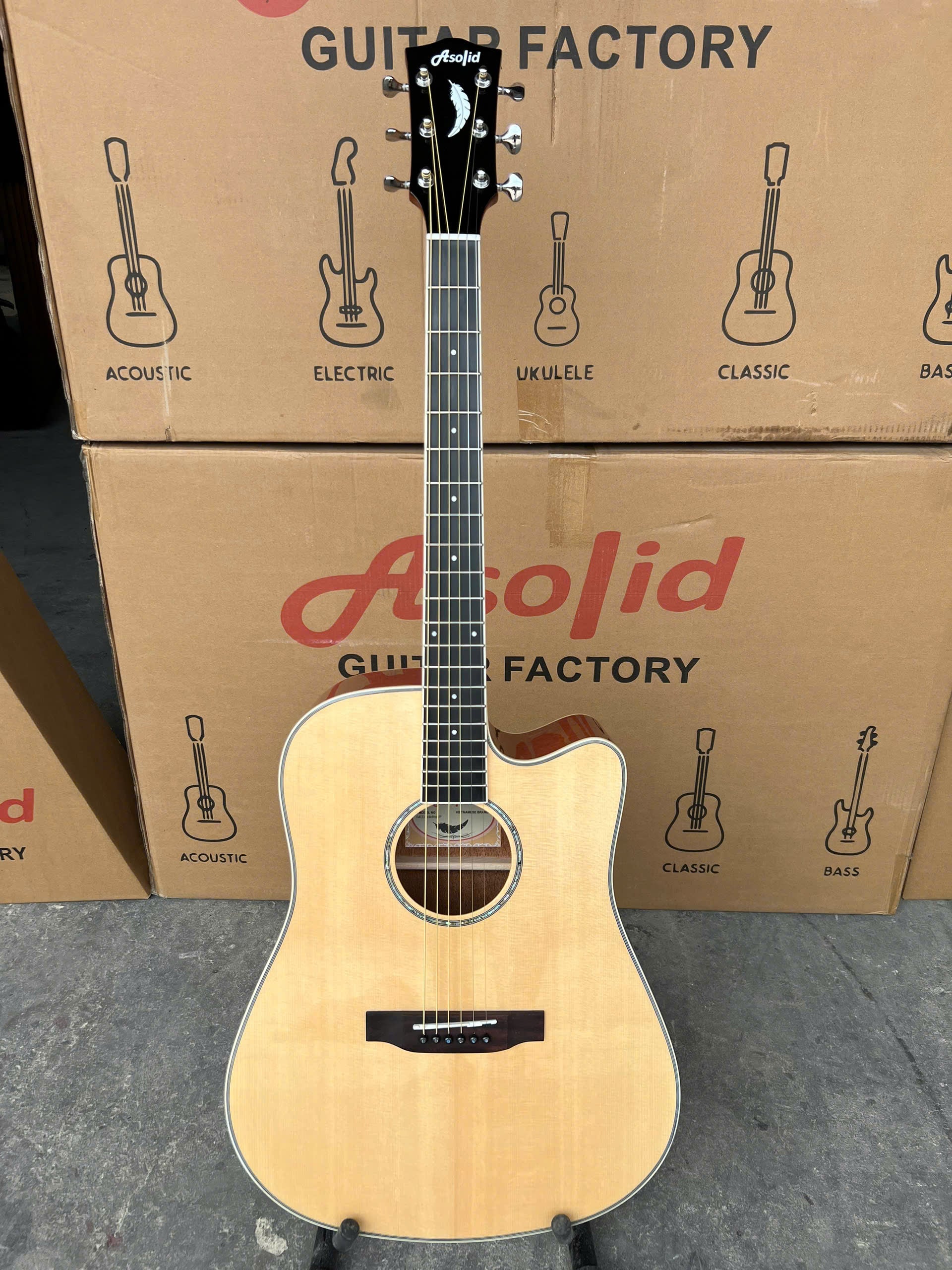 Đàn Guitar Acoustic Asolid 54CD/P Solid Top, Natural