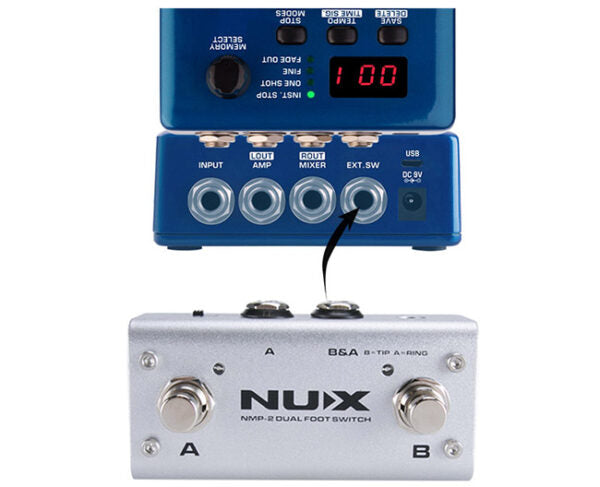 Pedal Guitar Nux JTC Drum & Loop Pro NDL5, Dual Switch Looper Pedal