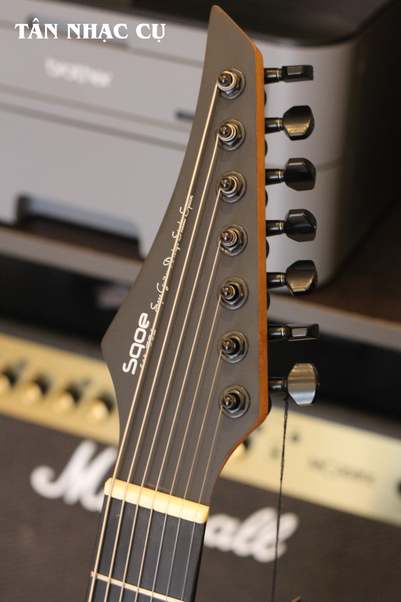 Đàn Guitar Điện Sqoe SEIB 7S 7 Strings Series HH Electric Guitar, Carbonized Roasted Maple, Satin Black