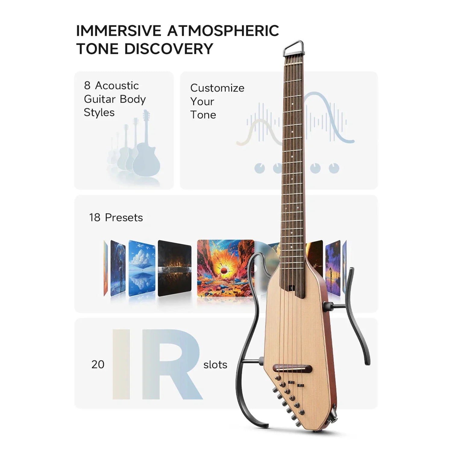 Đàn Guitar Silent Acoustic Donner HUSH I Pro Mahogany