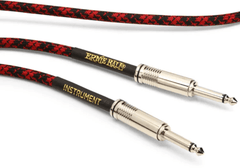Dây Cáp Ernie Ball 25FT Braided Straight to Angle Instrument, Black/Orange