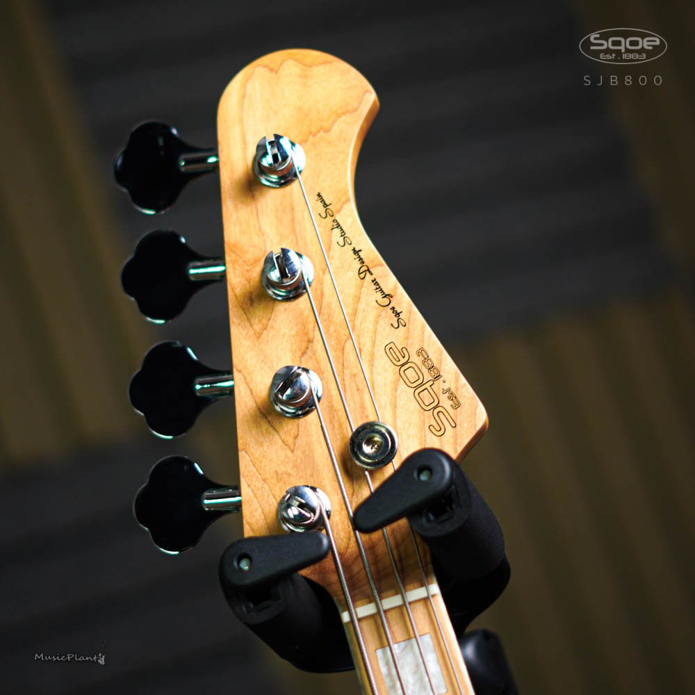 Đàn Guitar Bass Sqoe SJB800 SS Electric Guitar, Canadian Roasted Maple Fingerboard, Transparent Black