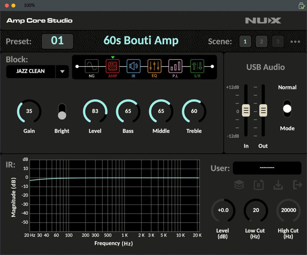 Pedal Guitar Nux Amp Core Studio NCA1, Amp Modeler & IR Pedal