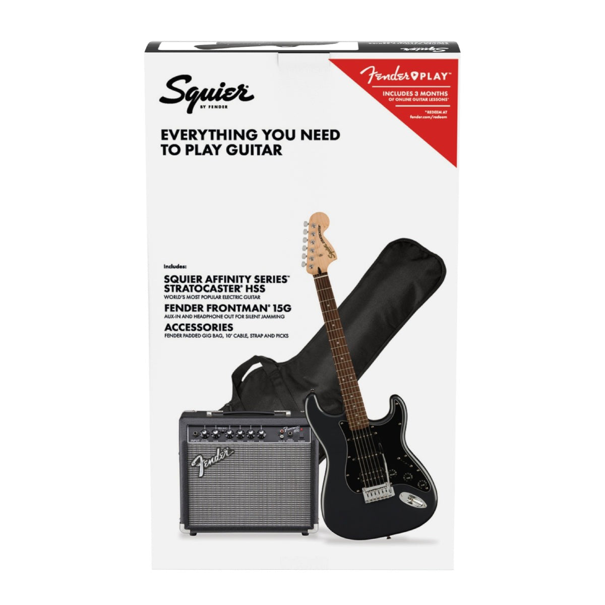 Đàn Guitar Điện Squier Affinity Stratocaster HSS Pack, Indian Laurel Fingerboard, Charcoal Frost Metallic, #0372821069