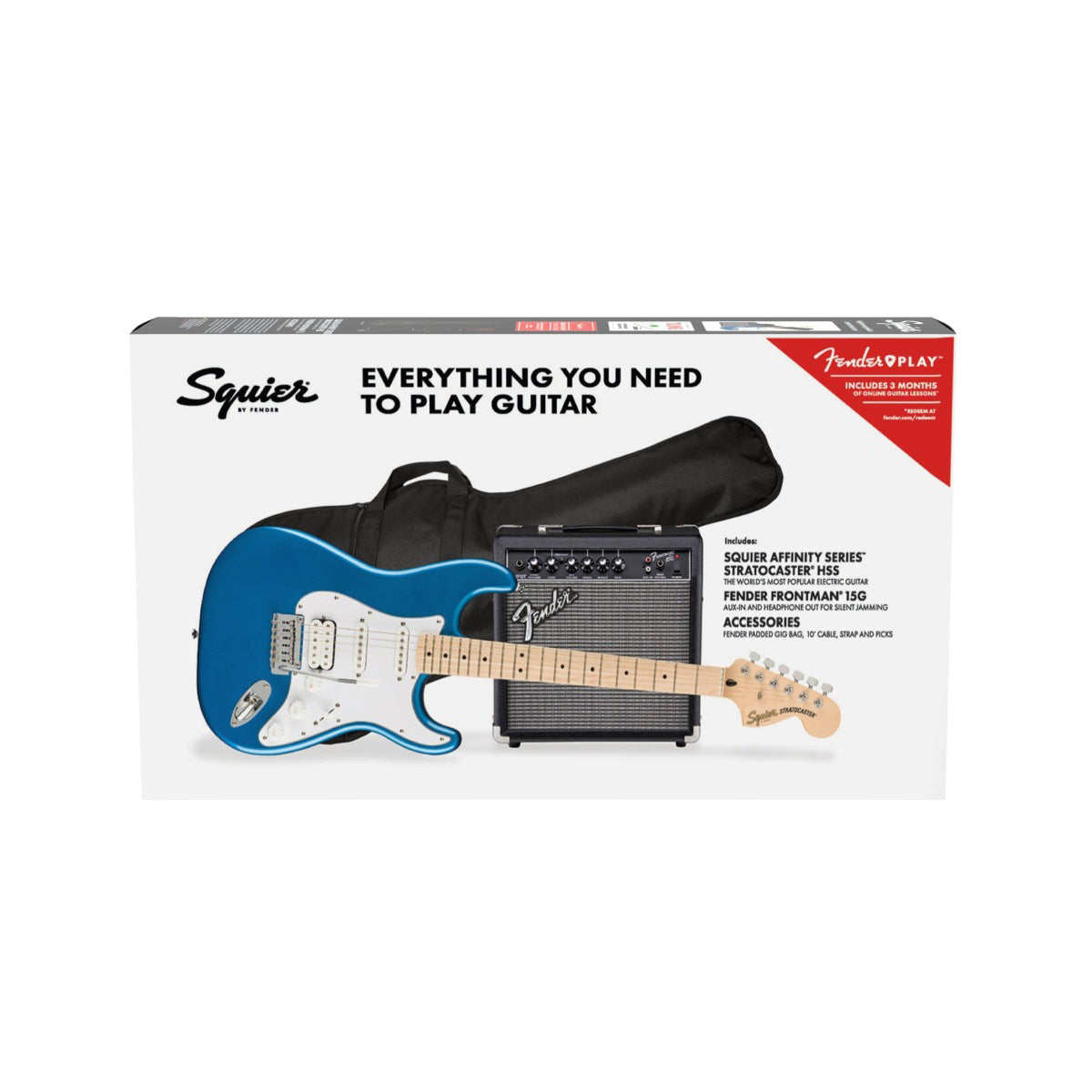 Đàn Guitar Điện Squier Affinity Stratocaster HSS Pack, Maple Fingerboard, Lake Placid Blue, #0372820002