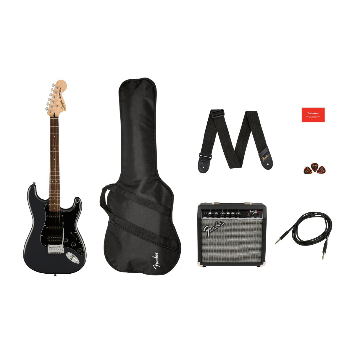 Đàn Guitar Điện Squier Affinity Stratocaster HSS Pack, Indian Laurel Fingerboard, Charcoal Frost Metallic, #0372821069