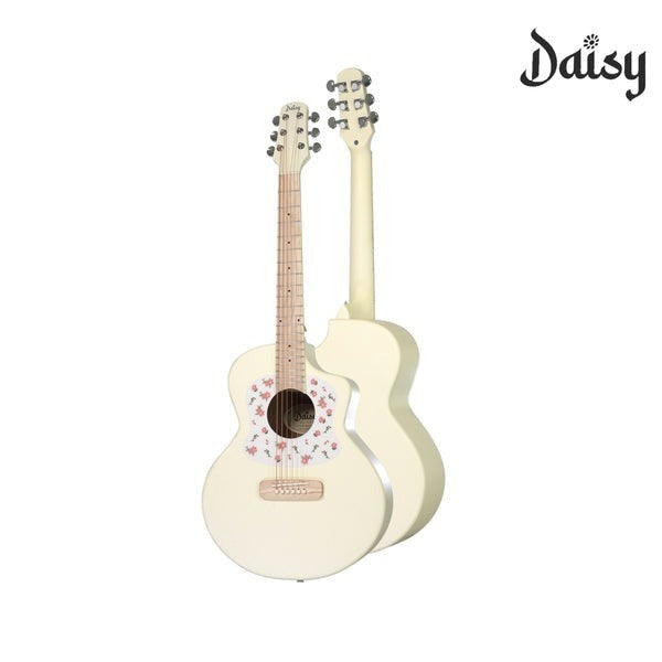 Đàn Guitar Acoustic Daisy D100 34 Inch Size 1/2, White w/Bag