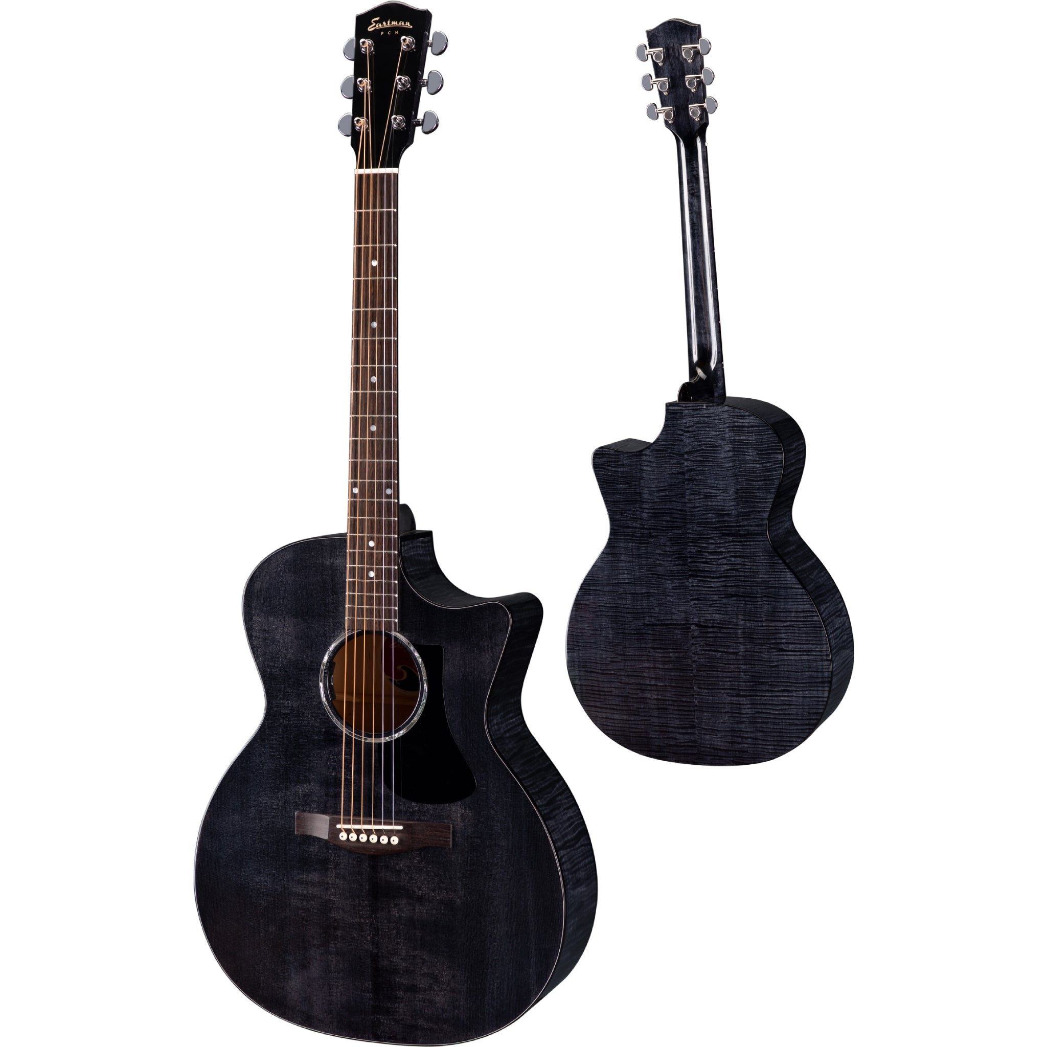 Đàn Guitar Acoustic Eastman PCH Series PCH3-GACE, Trans Black - Tân Nhạc Cụ