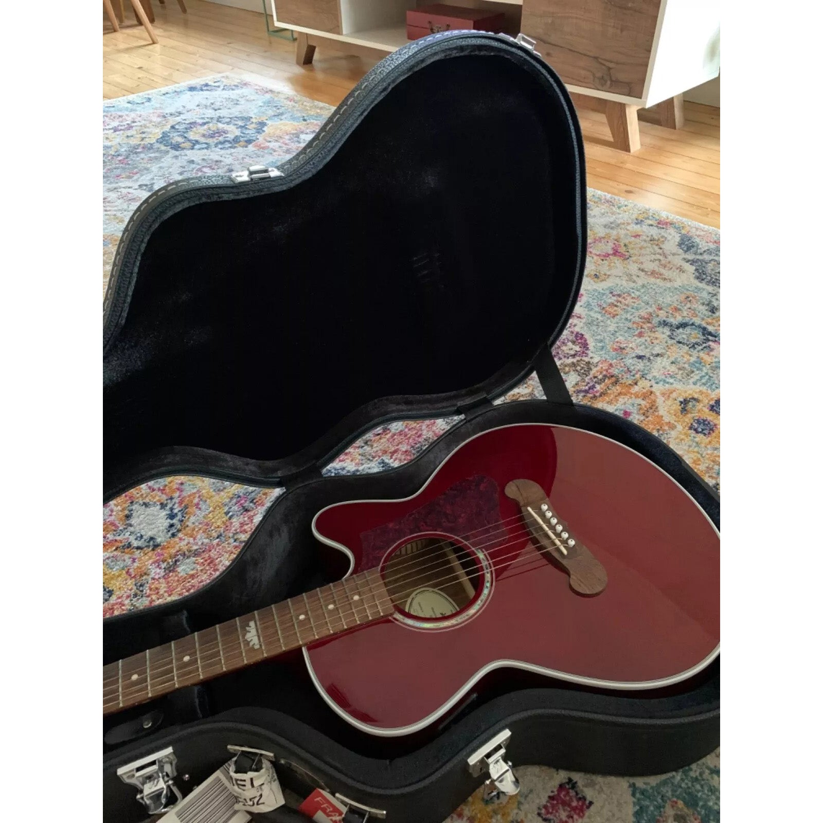 Đàn Guitar Acoustic Epiphone J-200 EC Studio Parlor, Wine Red