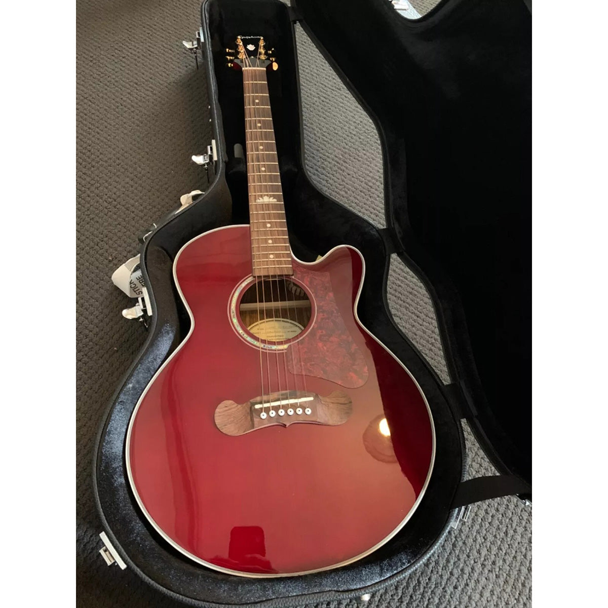 Đàn Guitar Acoustic Epiphone J-200 EC Studio Parlor, Wine Red
