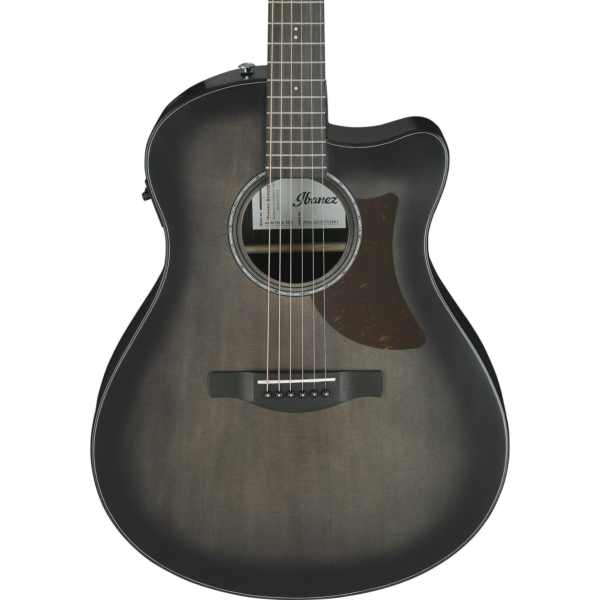 Đàn Guitar Acoustic Ibanez AAM70CE, Transparent Charcoal Burst Low Gloss Top, Natural Open Pore Back and Sides