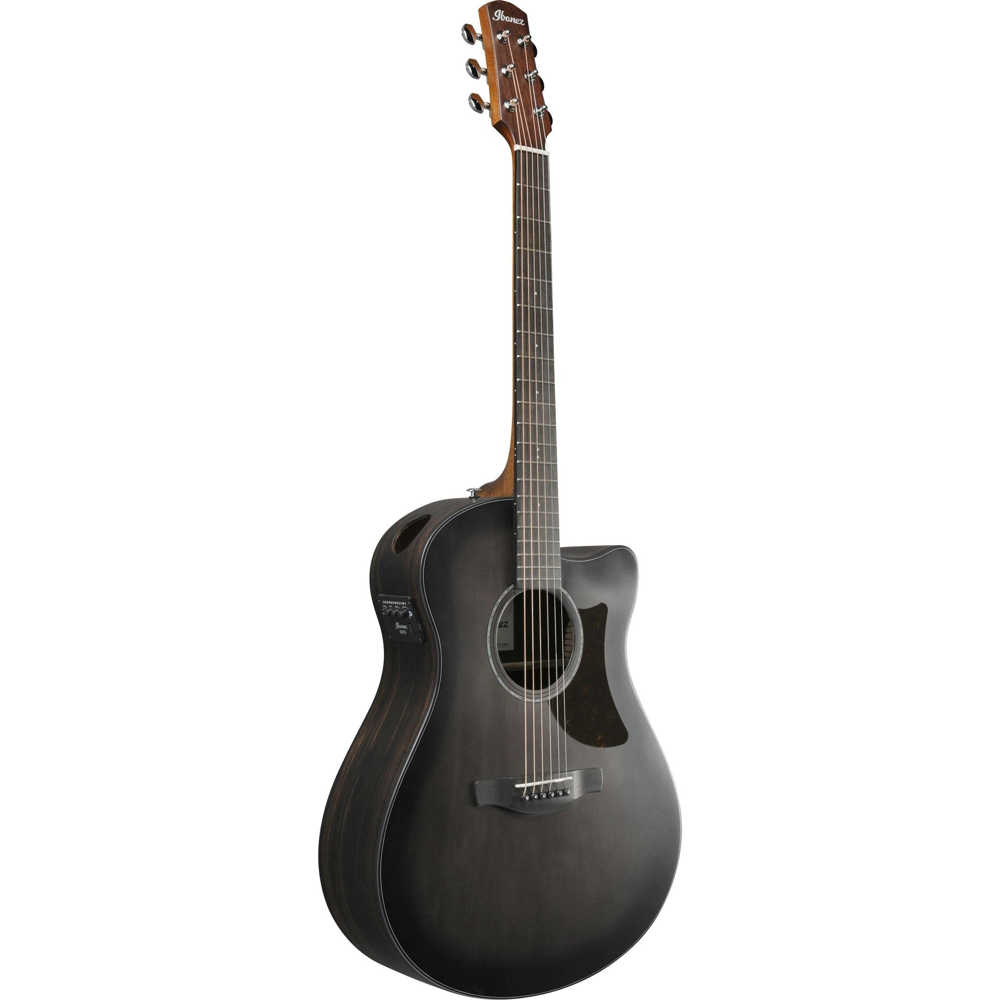 Đàn Guitar Acoustic Ibanez AAM70CE, Transparent Charcoal Burst Low Gloss Top, Natural Open Pore Back and Sides