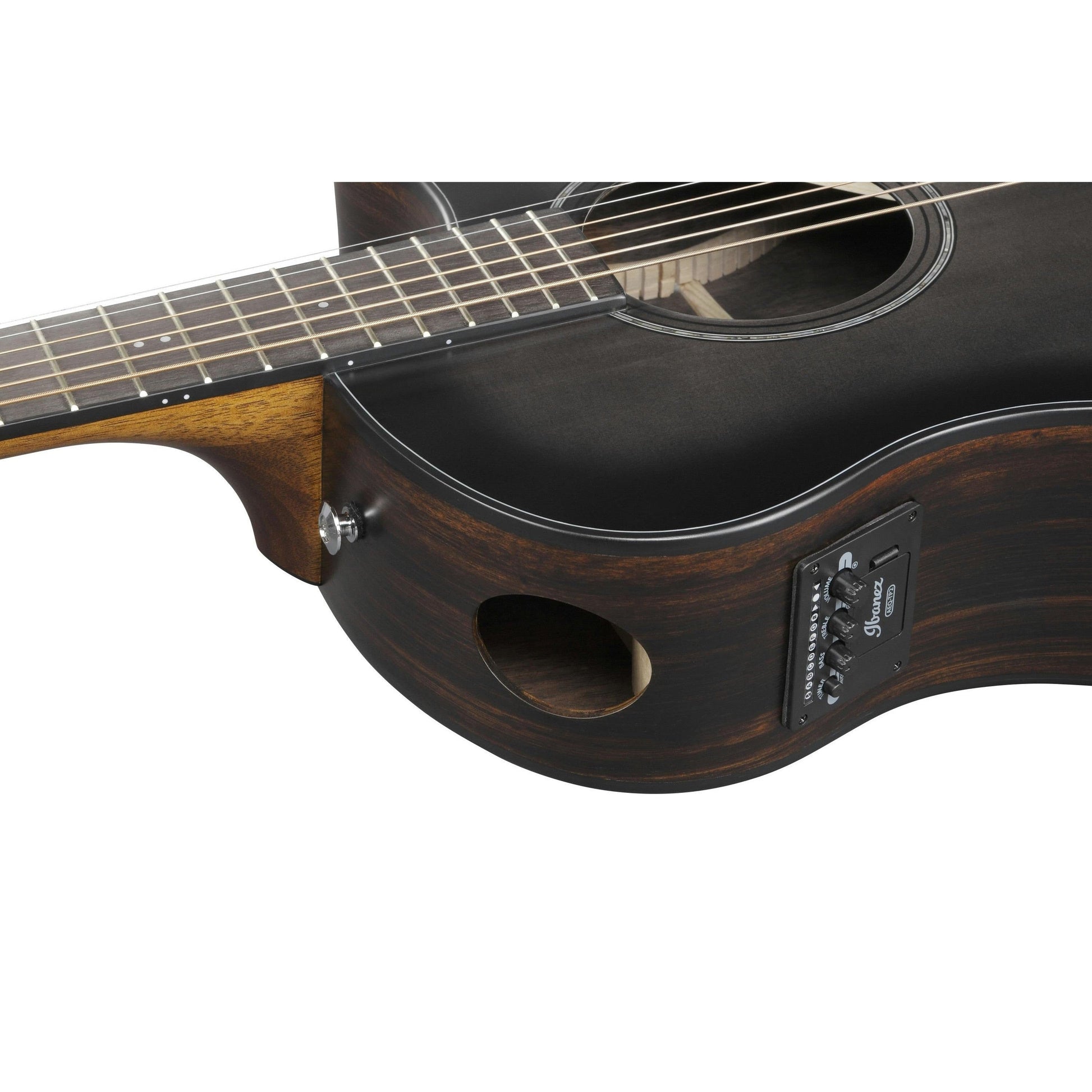 Đàn Guitar Acoustic Ibanez AAM70CE, Transparent Charcoal Burst Low Gloss Top, Natural Open Pore Back and Sides
