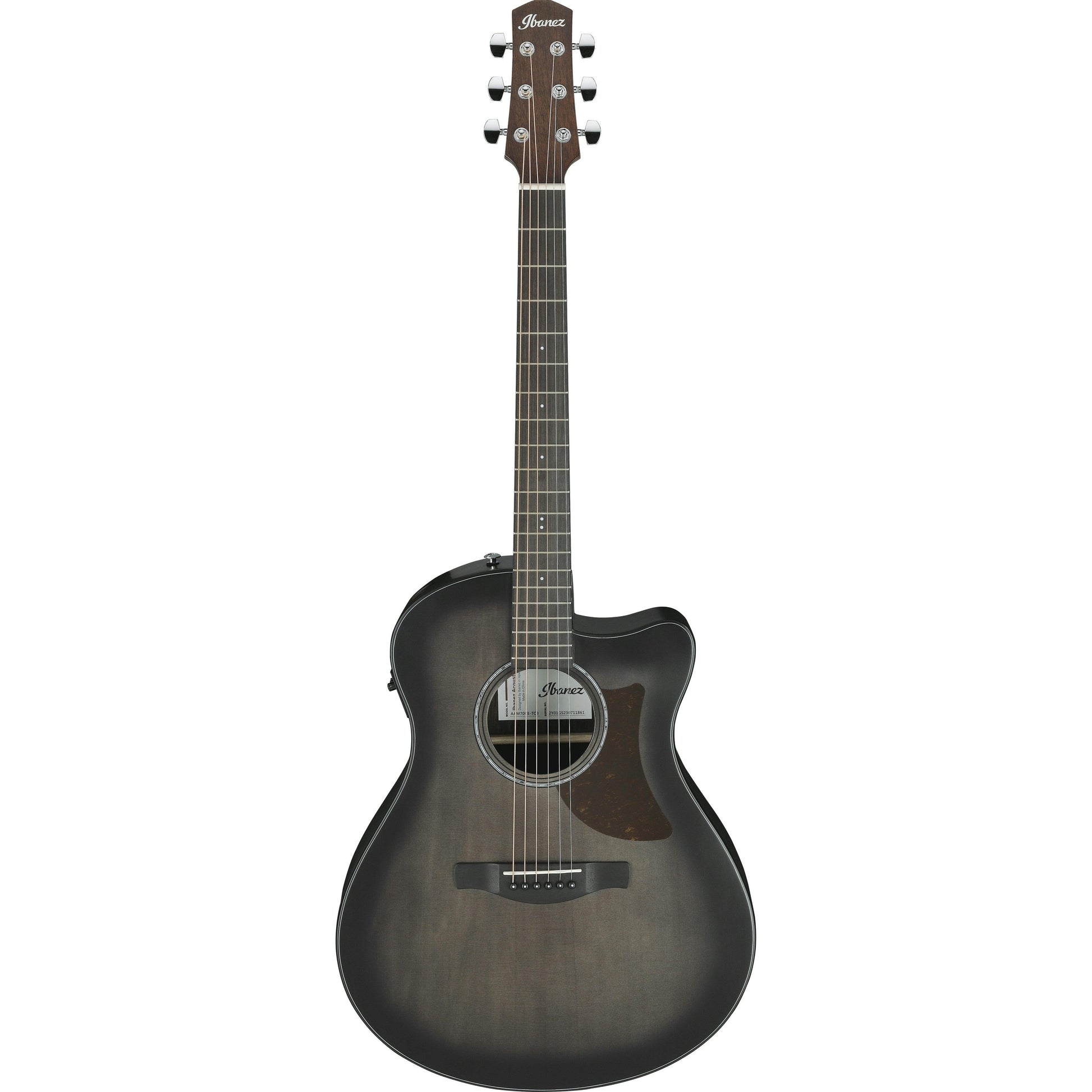 Đàn Guitar Acoustic Ibanez AAM70CE, Transparent Charcoal Burst Low Gloss Top, Natural Open Pore Back and Sides
