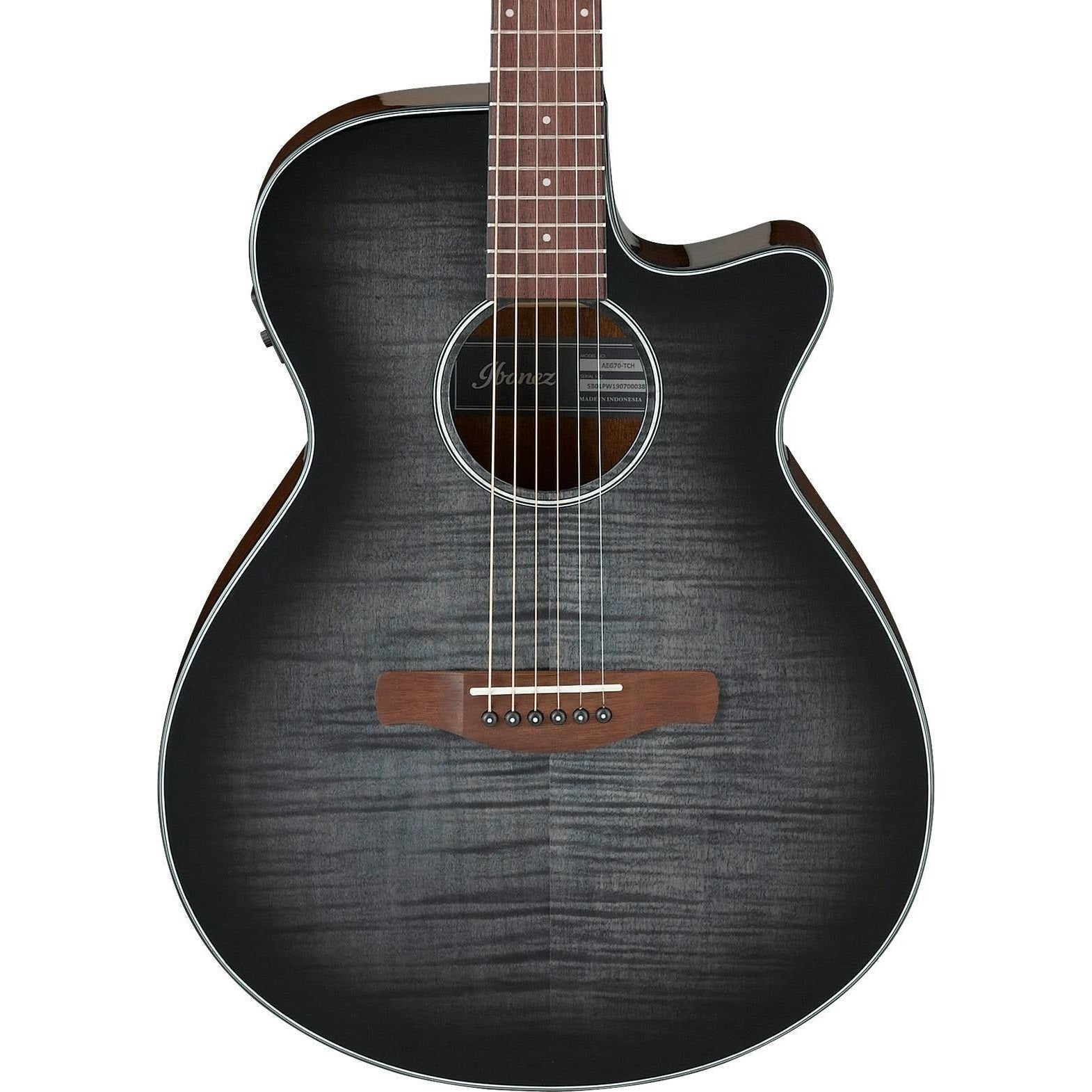 Đàn Guitar Acoustic Ibanez AEG70, Transparent Charcoal Burst High Gloss