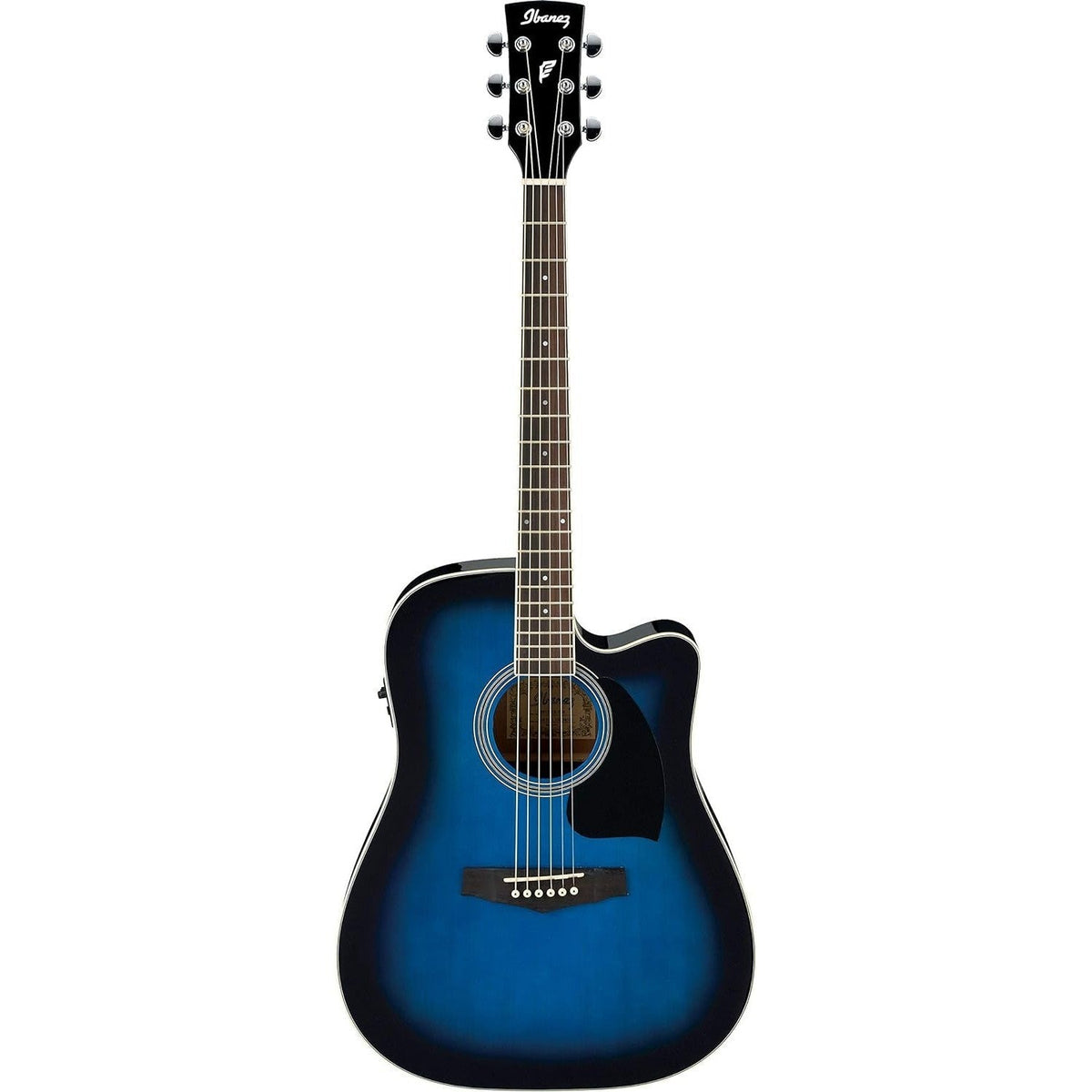 Đàn Guitar Acoustic Ibanez PF15ECE, Transparent Blue Sunburst High Gloss