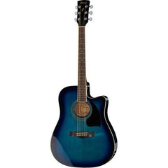 Đàn Guitar Acoustic Ibanez PF15ECE, Transparent Blue Sunburst High Gloss