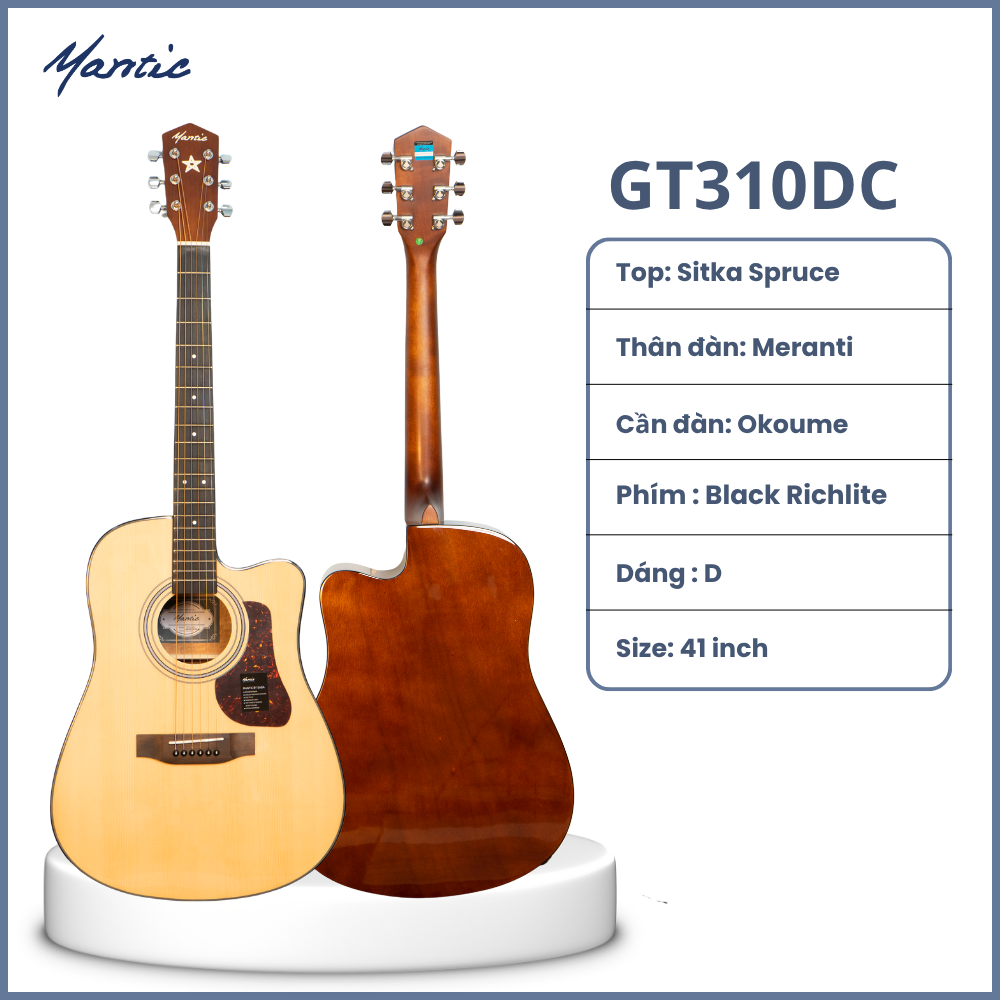 Đàn Guitar Acoustic Mantic GT310DC