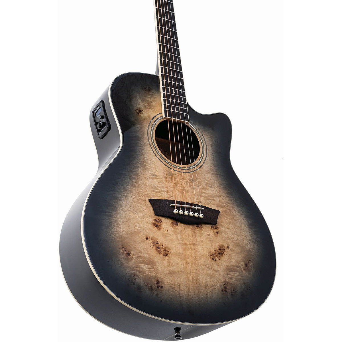 Đàn Guitar Acoustic Washburn Burl ACE, Black Fade