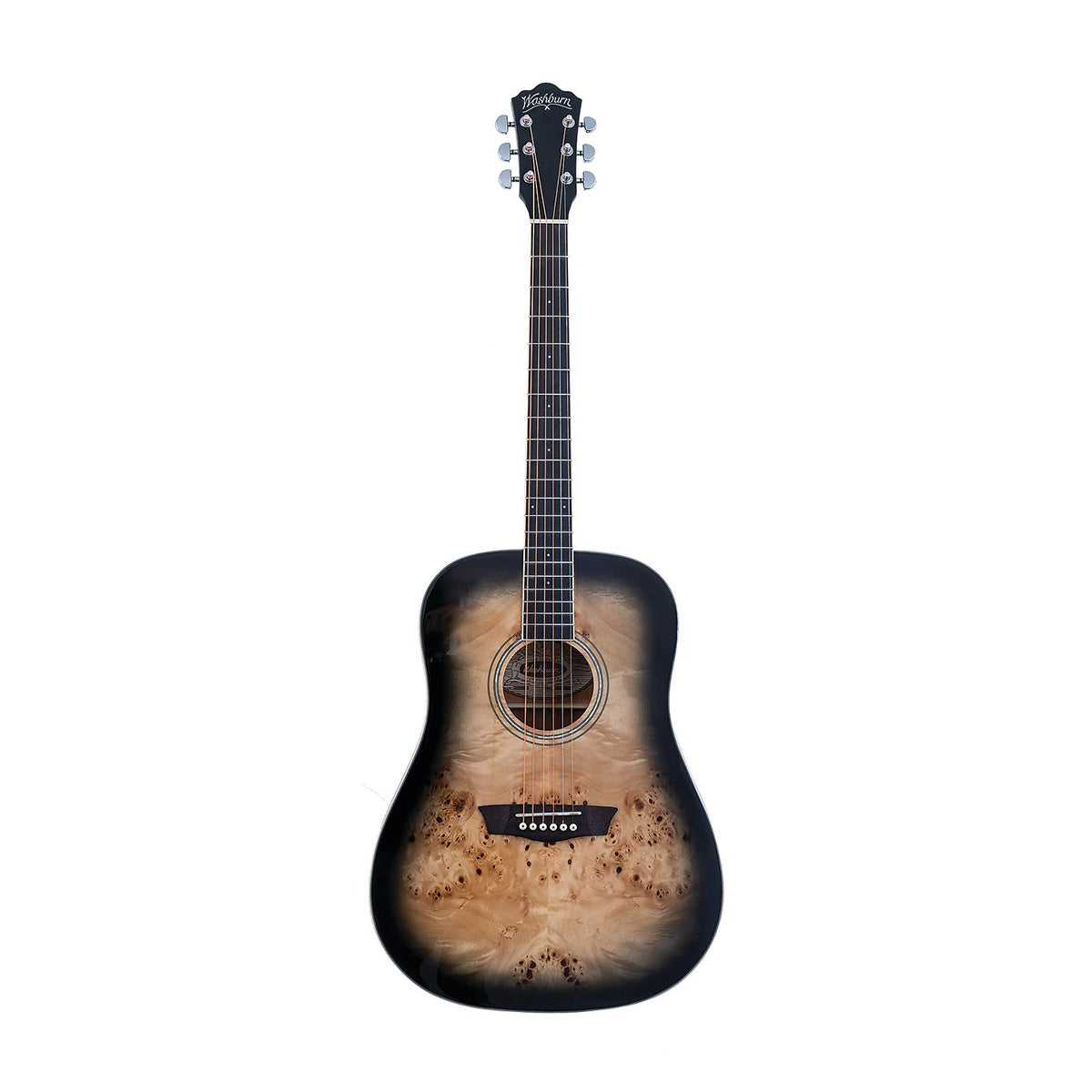 Đàn Guitar Acoustic Washburn Deep Forest Burl D, Black Fade