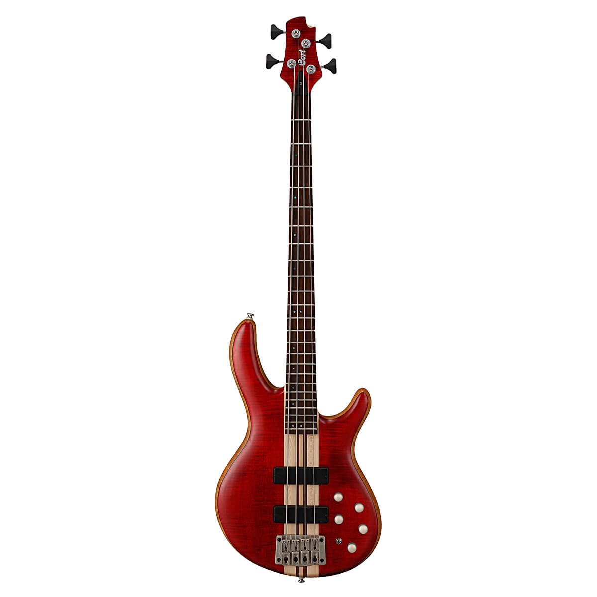 Đàn Guitar Bass Cort A4 Plus FMMH, Open Pore Black Cherry