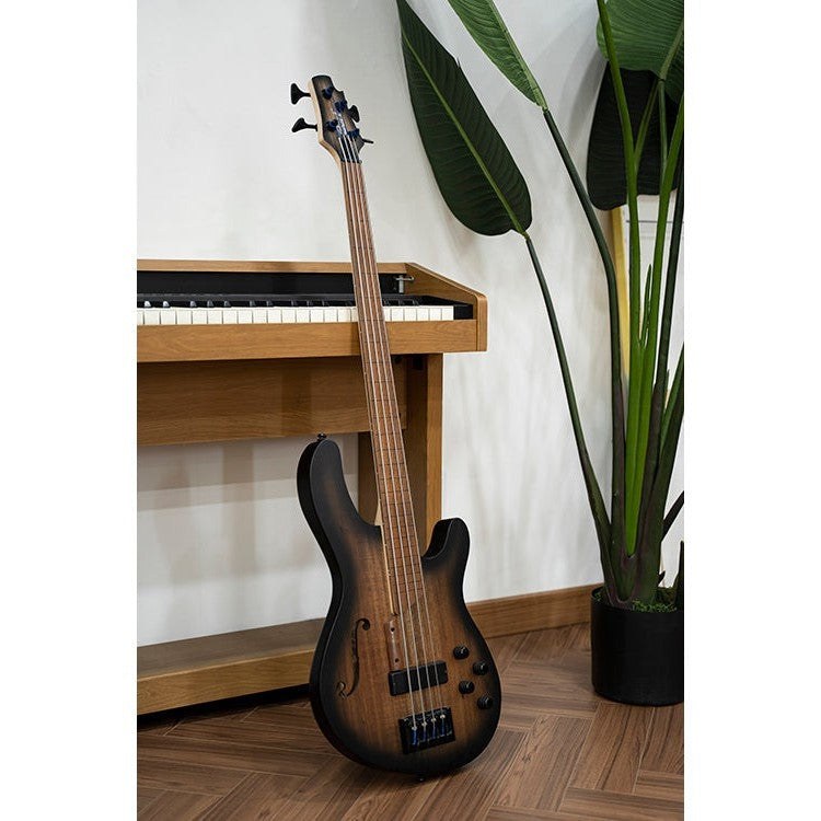 Đàn Guitar Bass Cort B4FL MHPZ, Open Pore Trans Black Burst