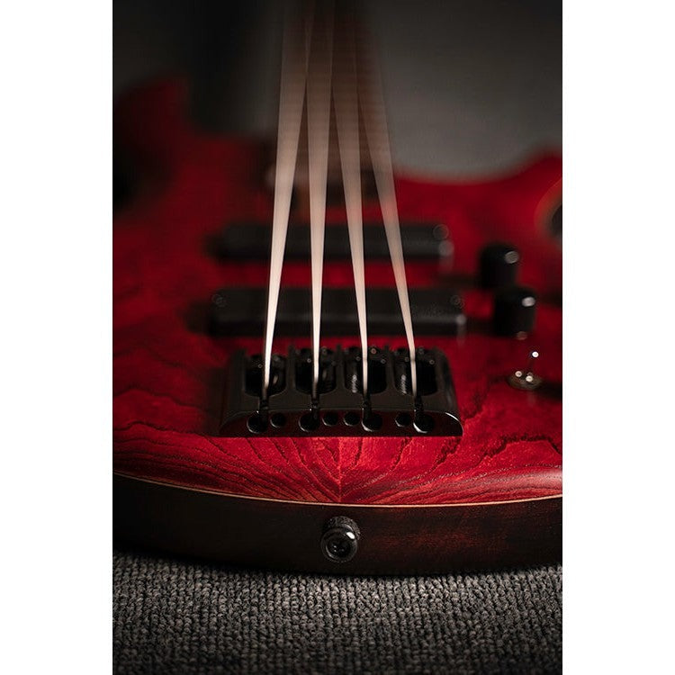 Đàn Guitar Bass Cort B5 Element, Open Pore Burgundy Red