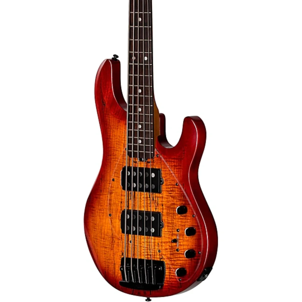 Đàn Guitar Bass Sterling by Music Man StingRay 5 HH Maple Top, Blood Orange Burst