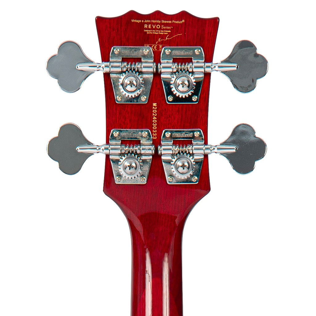 Đàn Guitar Bass Vintage REVO Series 'Callan', See Thru Cherry Red