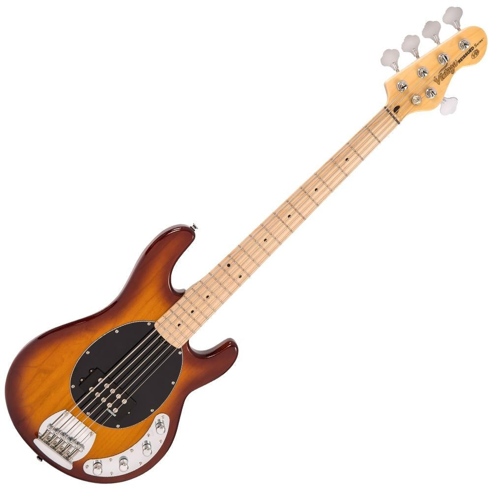 Đàn Guitar Bass Vintage V96 Reissued Active Bass, Flamed Tobacco Sunburst