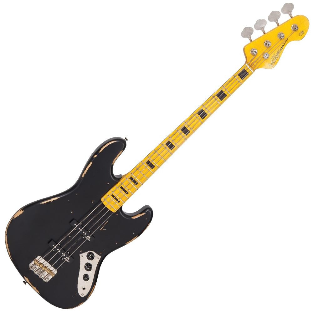 Đàn Guitar Bass Vintage VJ74 ICON, Distressed Black