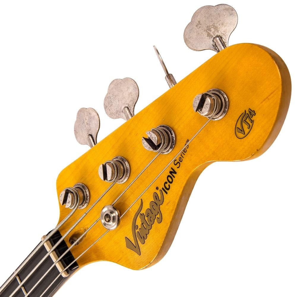 Đàn Guitar Bass Vintage VJ74 ICON, Distressed Sunset Sunburst