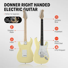 Đàn Guitar Điện Combo Donner DST100,  Ivory White