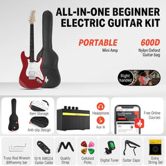 Đàn Guitar Điện Combo Donner DST100, Red