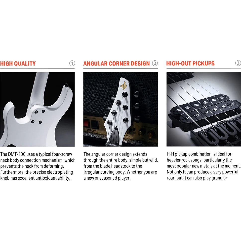 Đàn Guitar Điện Donner DMT100, White