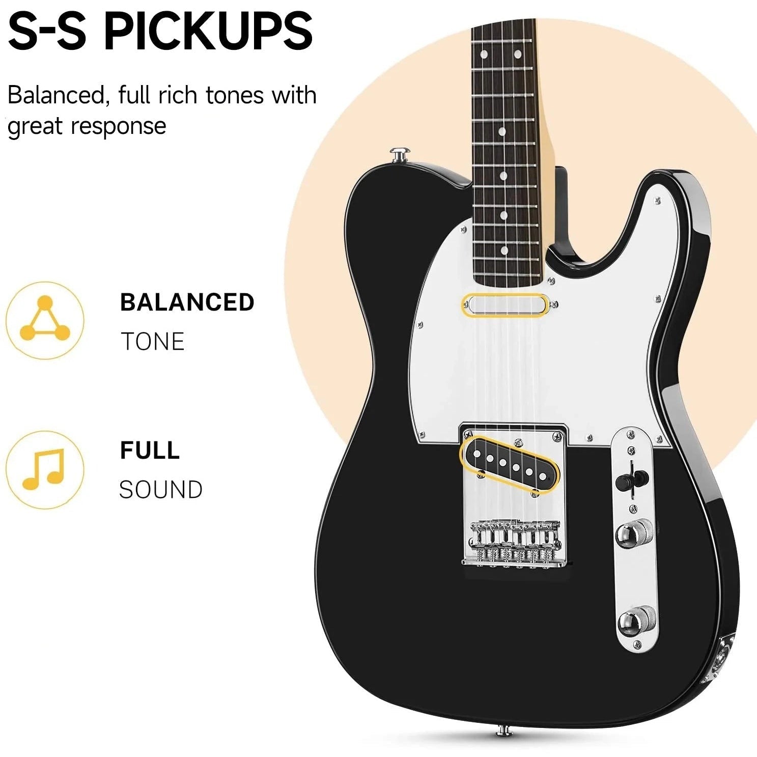 Đàn Guitar Điện Donner DTC100, Black