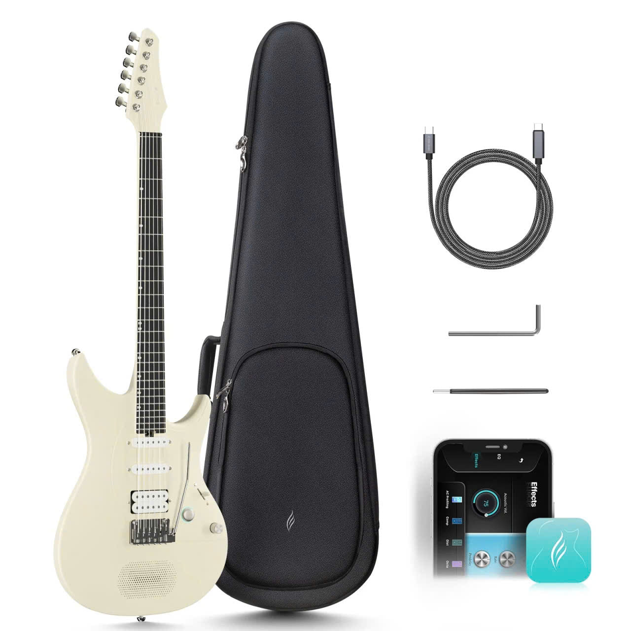 Đàn Guitar Điện Enya Inspire, Ivory
