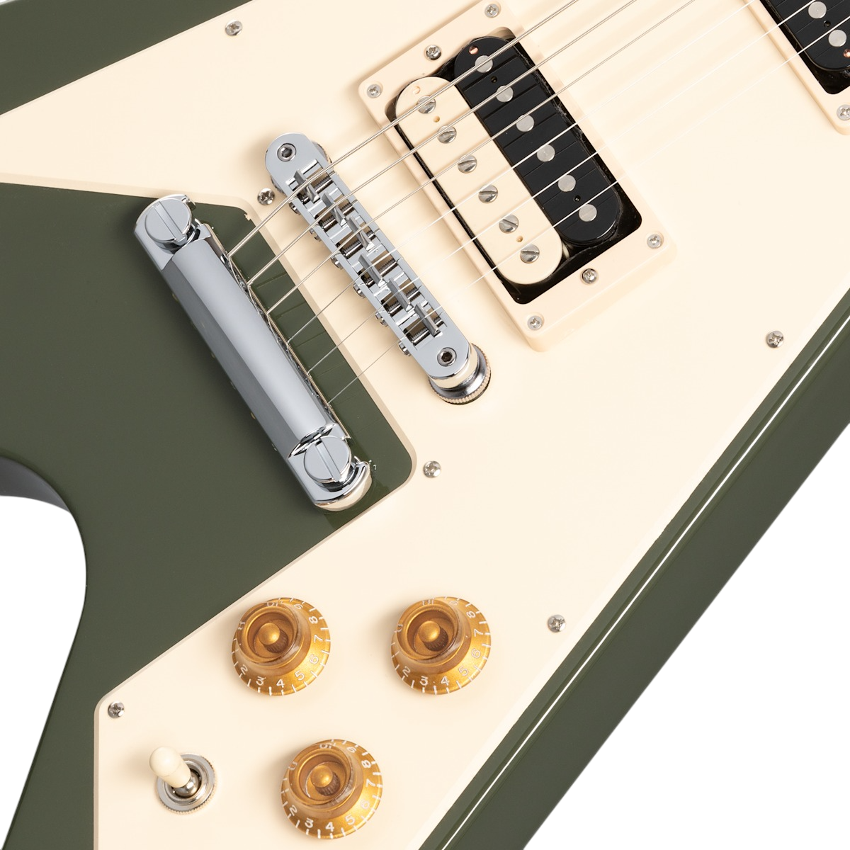 Đàn Guitar Điện Gibson 70s Flying V, Olive Drab