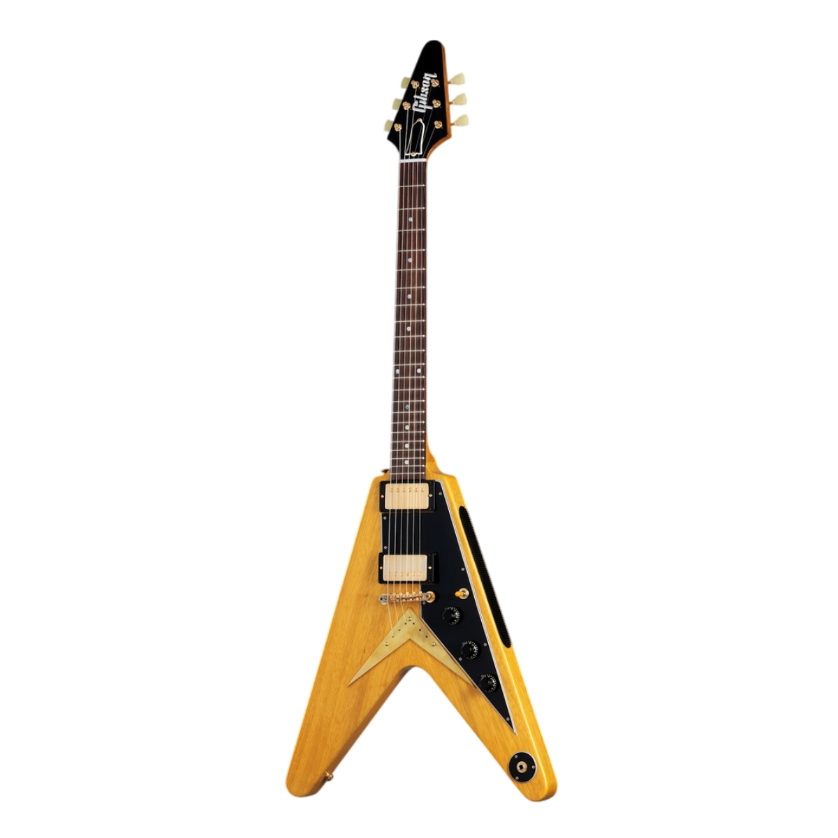 Đàn Guitar Điện Gibson Custom 1958 Korina Flying V Reissue, VOS, Natural Black