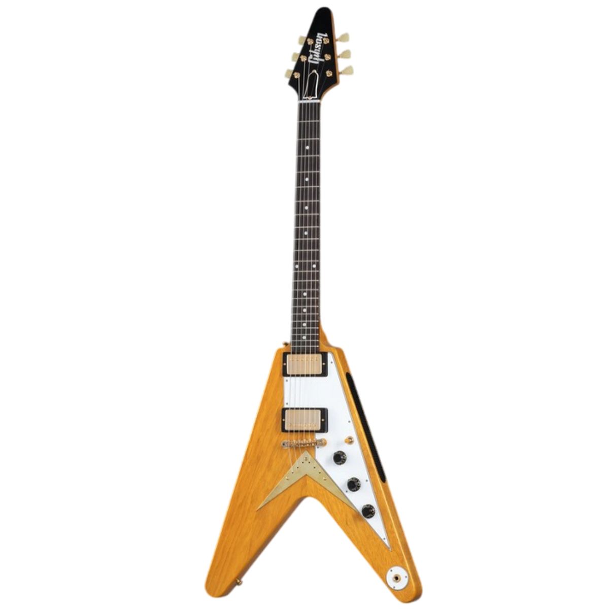Đàn Guitar Điện Gibson Custom 1958 Korina Flying V Reissue, VOS, Natural White