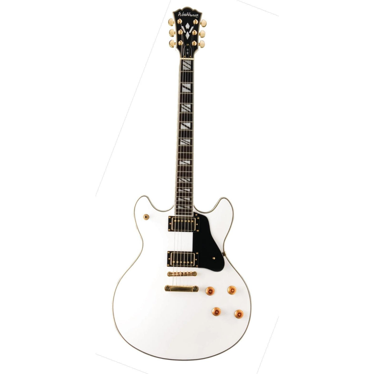 Đàn Guitar Điện Washburn HB45 Hollow Body Guitar, White