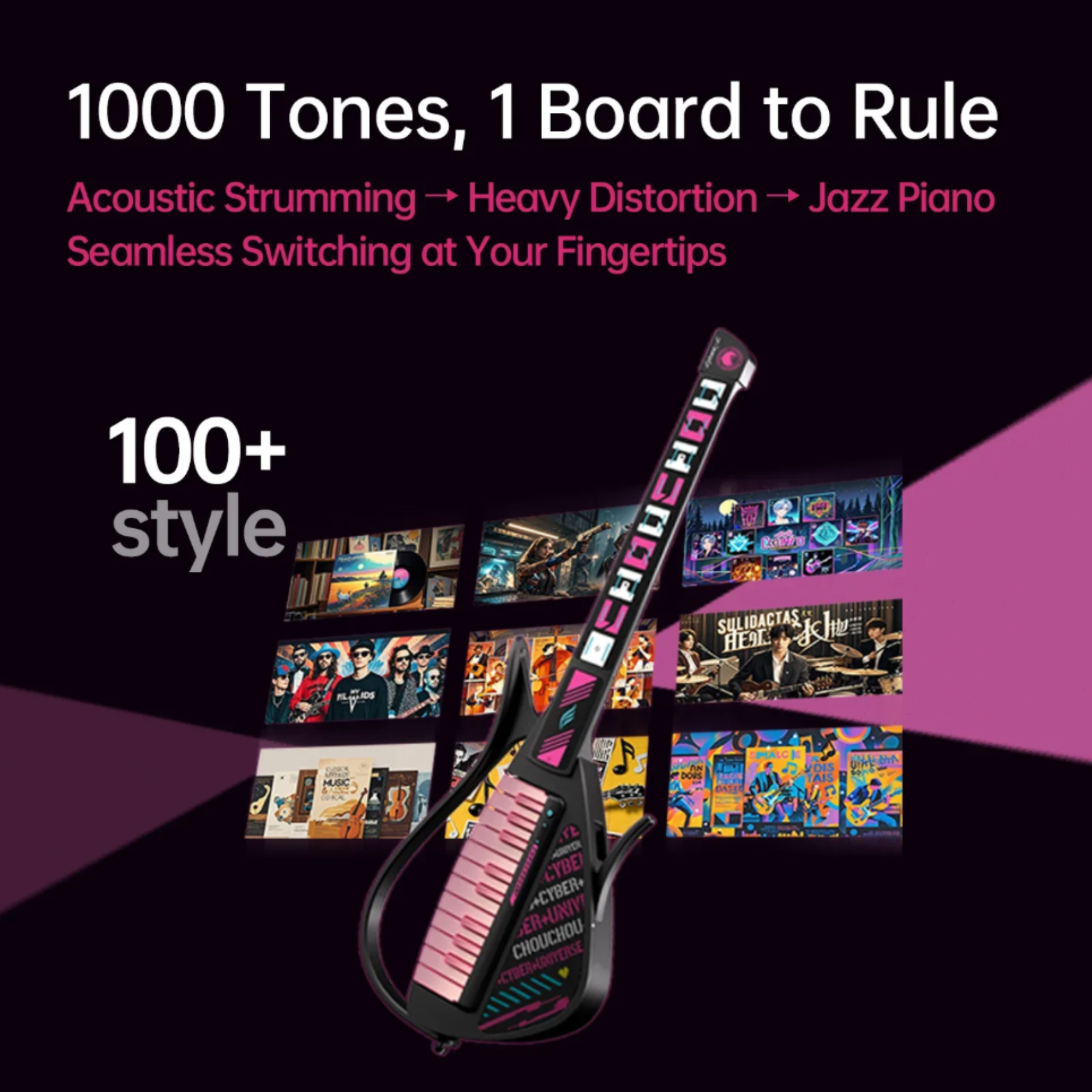 Đàn Guitar Enya Cyber G Stringless Keyboard Module, Chou Chou