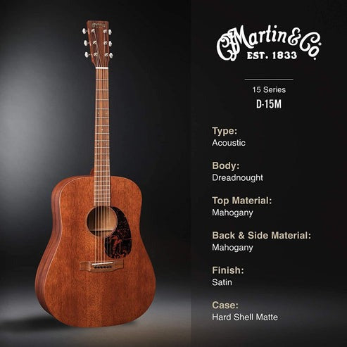 Đàn Guitar Martin 15 Series D-15M Acoustic wCase ( D15M )