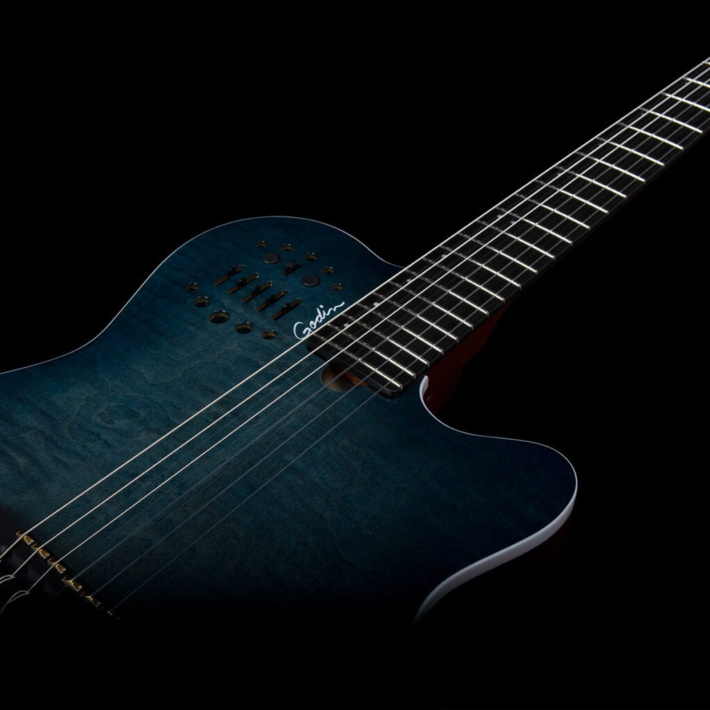 Đàn Guitar Silent Classic Godin ACS Denim Blue Flame