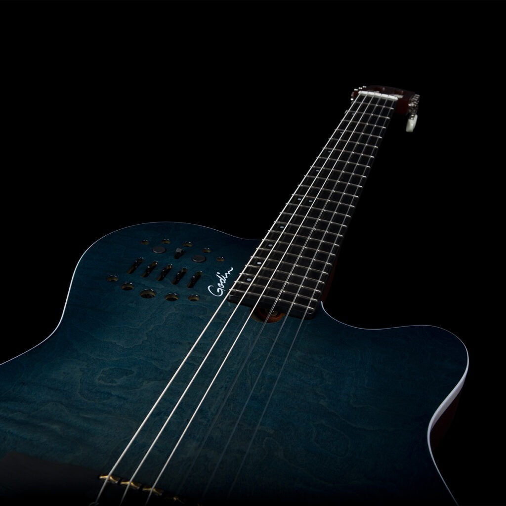Đàn Guitar Silent Classic Godin ACS Denim Blue Flame