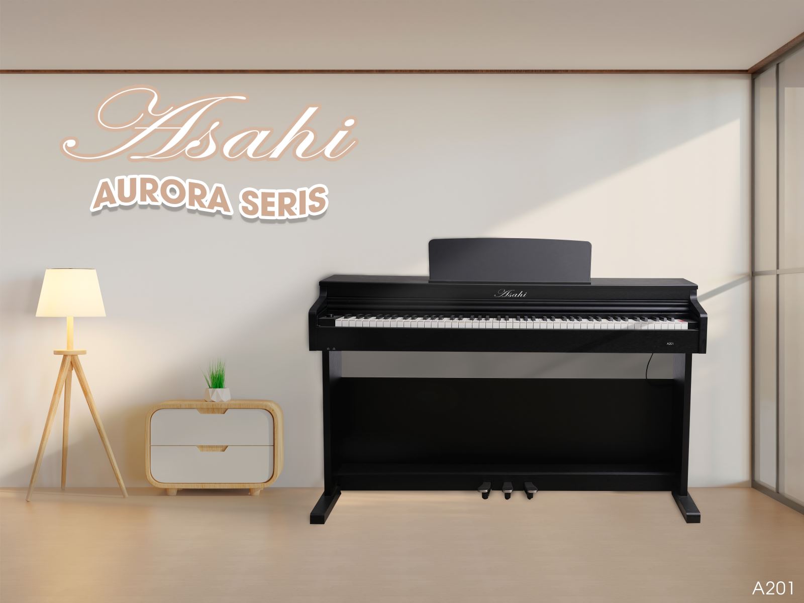 Đàn Piano Điện Asahi Aurora Series A201, Black