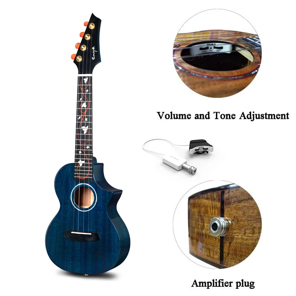 Đàn Ukulele Concert Enya EUC-M6 EQ Solid Mahogany, Blue