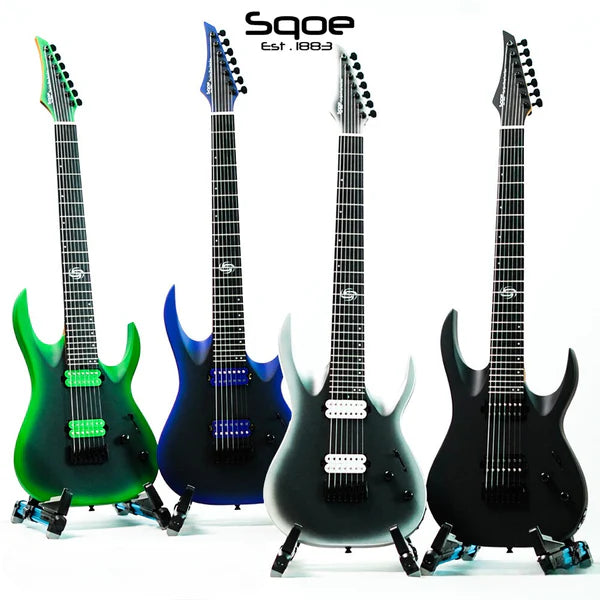 Đàn Guitar Điện Sqoe SEIB 7S 7 Strings Series HH Electric Guitar, Carbonized Roasted Maple, Satin Black