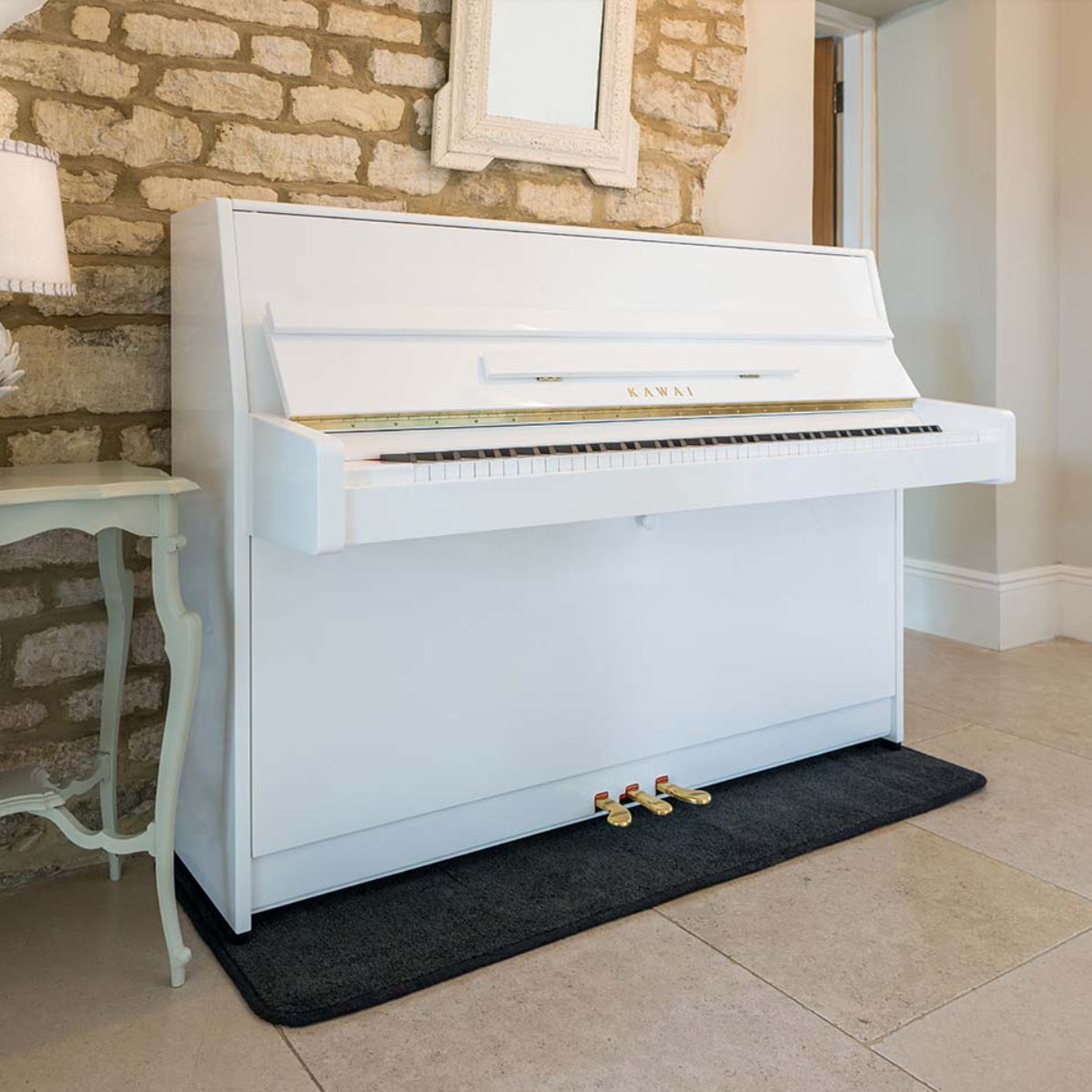 Đàn Piano Cơ Upright Kawai K15E, White Polish